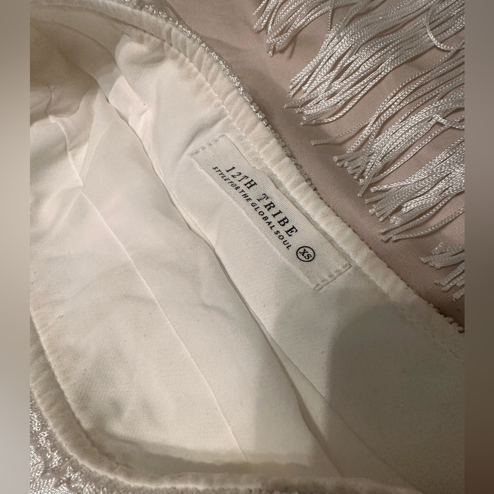 12th Tribe Cream Fringe Detail Top - Picture 4 of 6